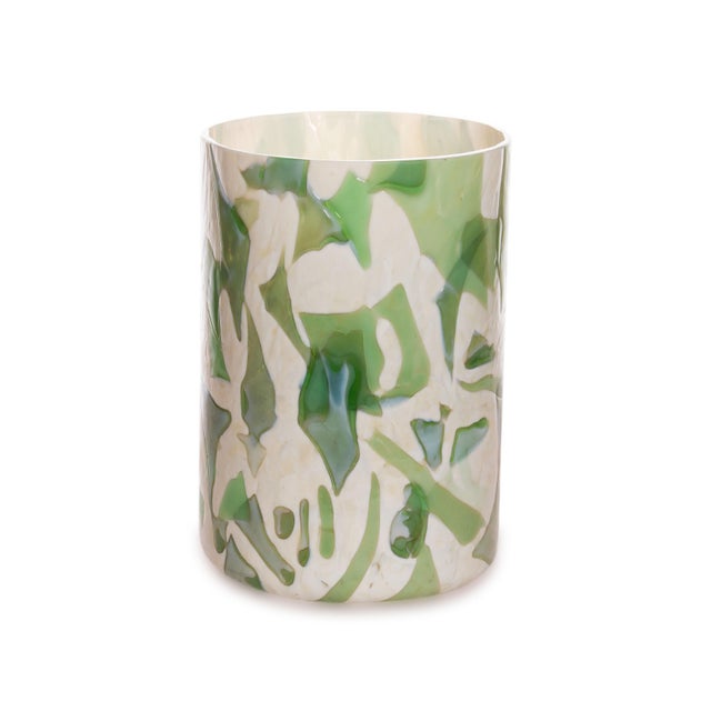 Stories of Italy Nougat Tumblers - Green, Set of 6 For Sale - Image 4 of 7