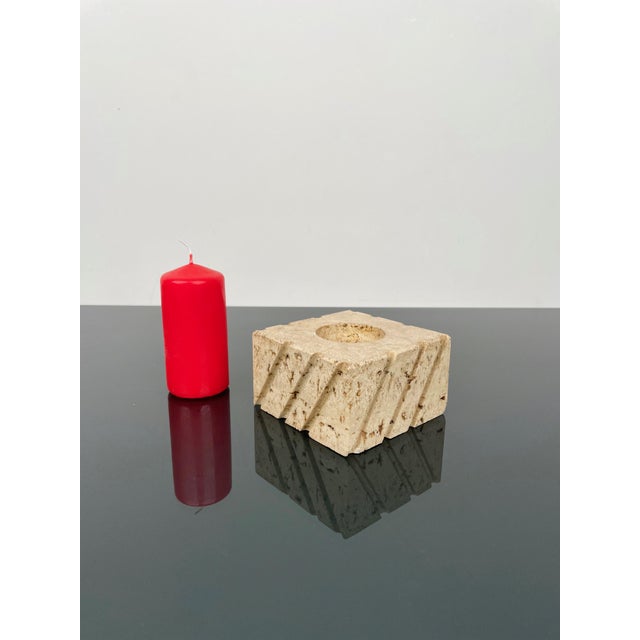 Candleholders in Travertine from Fratelli Mannelli, Italy, 1970s, Set of 2 For Sale - Image 14 of 15