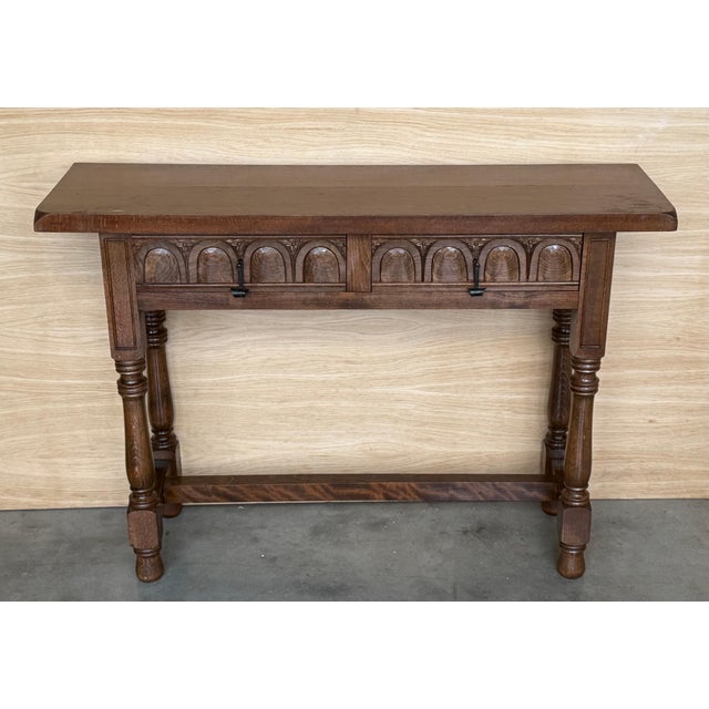 Early 20th Century Spanish Carved Console Table with Fluted Legs For Sale - Image 18 of 18