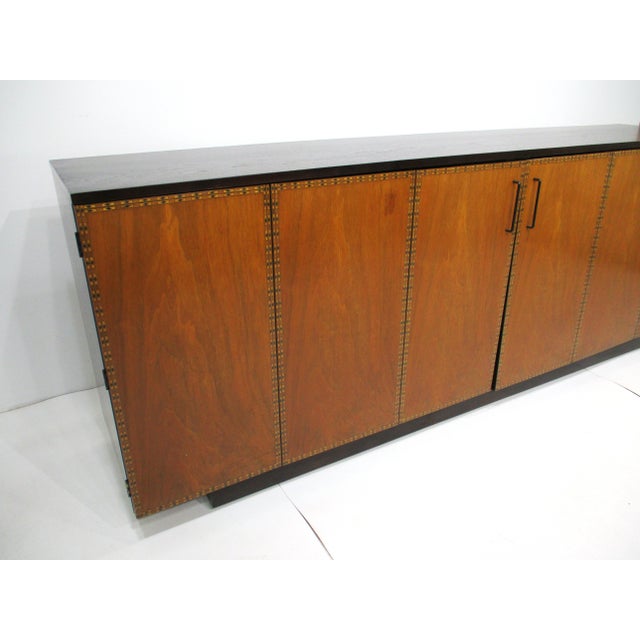 Mid-Century Modern Mid 20th Century Rare Renzo Rutili Directional Inlay Credenza Sideboard For Sale - Image 3 of 18