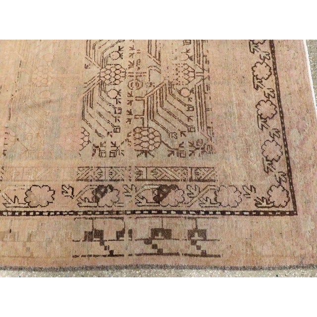 Mid-20th Century Handmade East Turkestan Khotan Gallery Carpet For Sale - Image 9 of 10