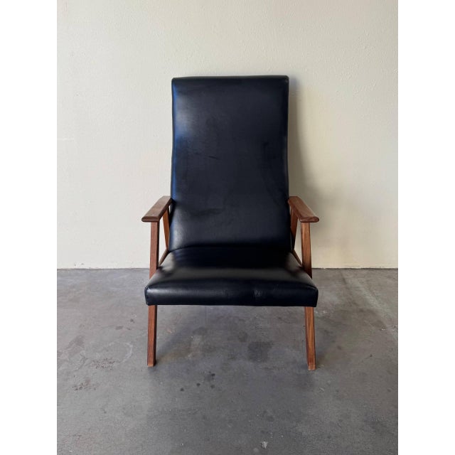 Mid-Century Modern 1960s Mid Century Scandinavian Teak High-Back Lounge Chair For Sale - Image 3 of 10