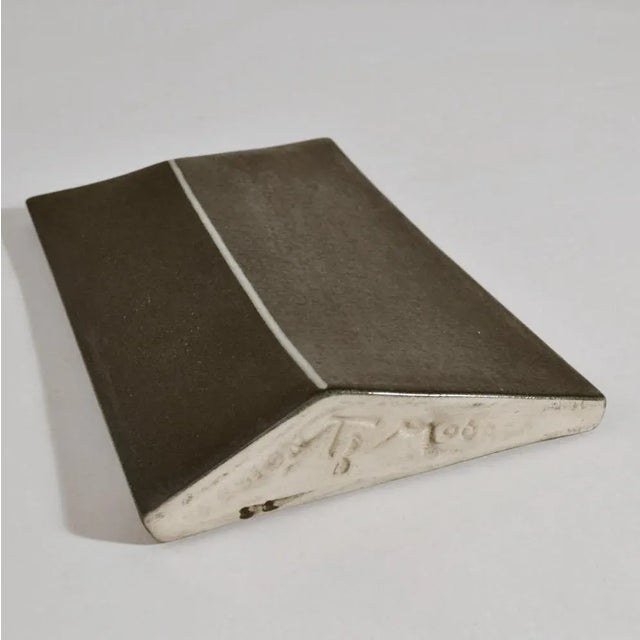 Minimalist Triangular Black and White Ceramic Bowls and Vases, 1980s, Set of 8 For Sale - Image 9 of 12