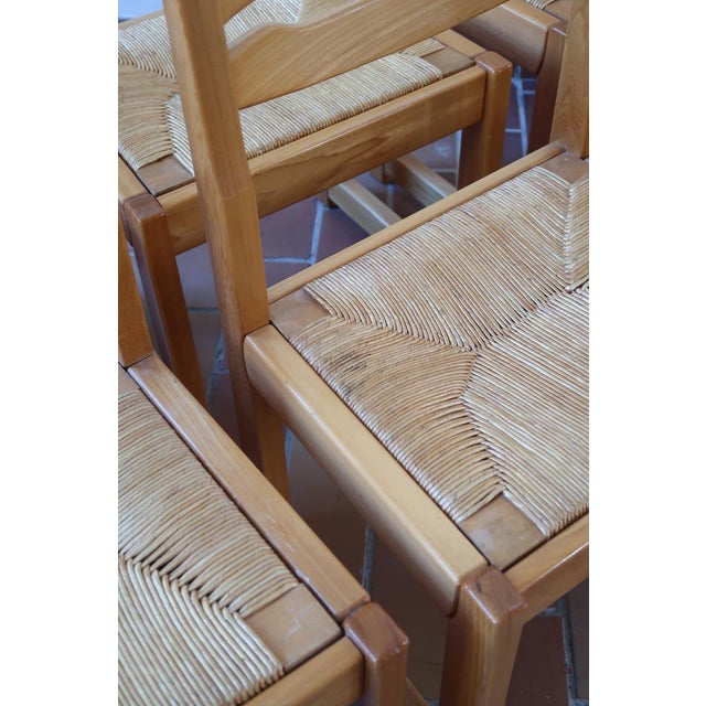Elm and Rush Dining Chairs from Maison Regain, France, 1980s, Set of 6 For Sale - Image 11 of 13
