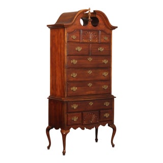 American Drew Queen Anne Style Cherry Highboy Chest For Sale