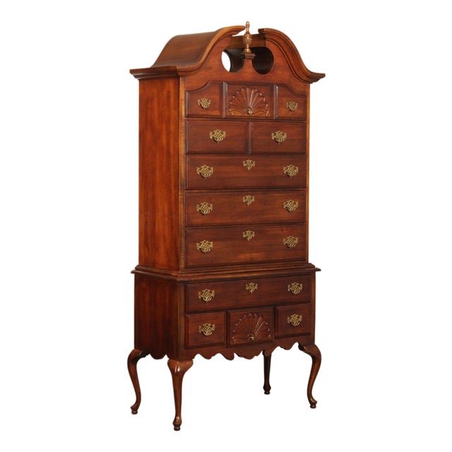 American Drew Queen Anne Style Cherry Highboy Chest For Sale