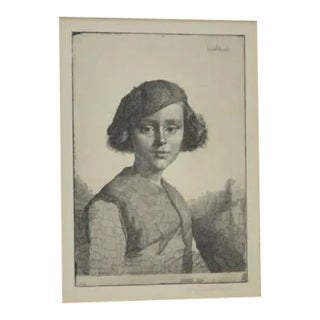Gerald Brockhurst Pencil Signed Etching "Fabian" c.1921 For Sale