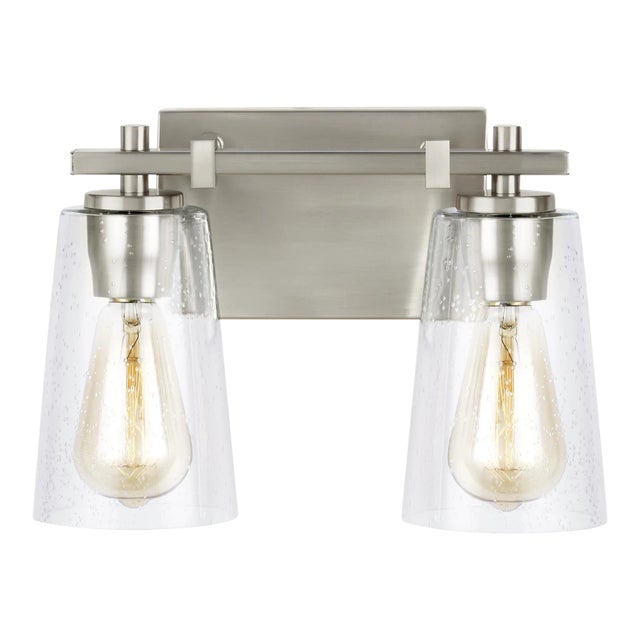 Sean Lavin by Visual Comfort Studio Mercer 2-Light Vanity, Satin Nickel For Sale