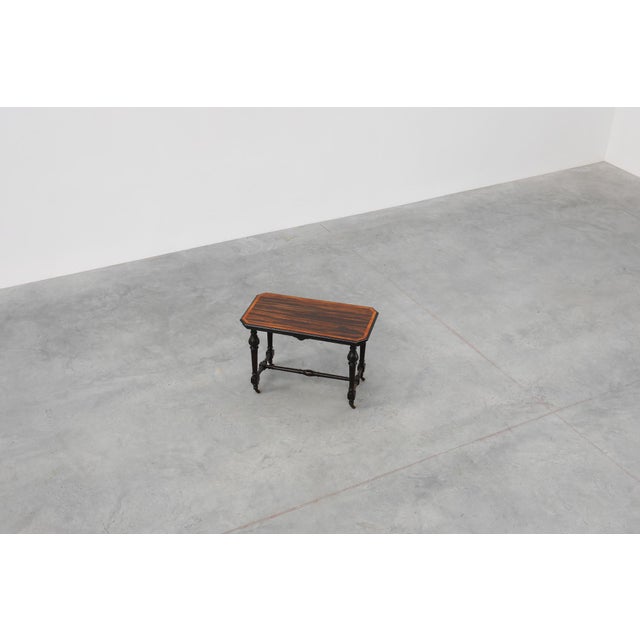 English Side Table with Geometric Wood Inlay from John Taylor & Sons, 19th Century For Sale - Image 10 of 15