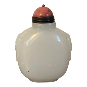 Chinese Carved White Jade Snuff Bottle