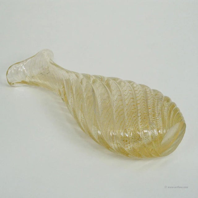 Glass Flavio Poli for Seguso Vetri d'Arte Vase Incrociato Oro 1949 For Sale - Image 7 of 9