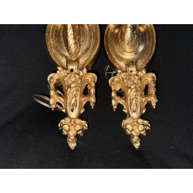 1950s Louis XVI Gilt Bronze Deer Head Wall Lamps/ Sconces - Set of 4 For Sale - Image 15 of 18