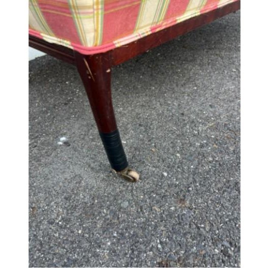 Camelback Settee With Red Plaid Upholstery For Sale - Image 10 of 10