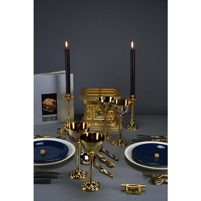 Miguel berrocal “il cofanetto” (opus 123) 1969–1975 — complete 88-piece gold-plated zamak dining set for two, homage to...