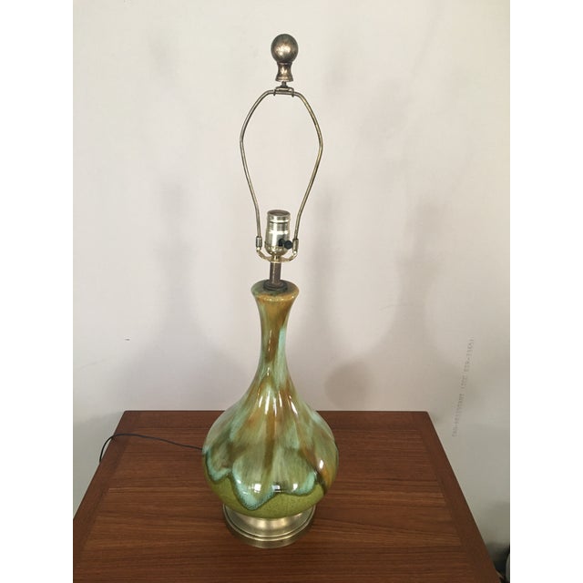 Ceramic Vintage 1960s Green Lava Drip Lamp For Sale - Image 7 of 7