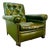 19th Century English Green Leather Club Chair For Sale