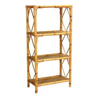 Vintage Bookcase in Bamboo, 1980s For Sale