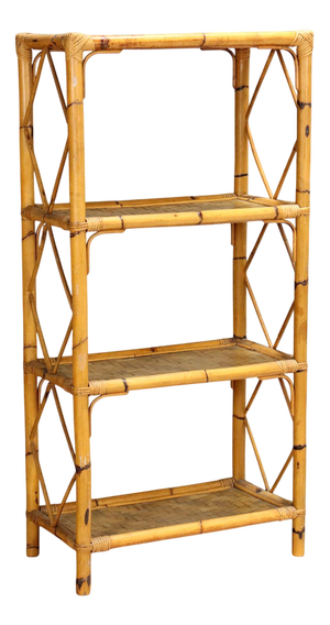 Vintage Bookcase in Bamboo, 1980s