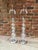 Rare Vintage Pair Contemporary Glass Baluster Lamps designed by Pierre Cardin for Laurel Lamp Company with polished nickel...
