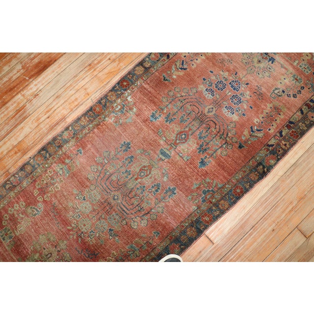 Traditional Antique Zabihi Collection Persian Kashan Runner For Sale - Image 3 of 9
