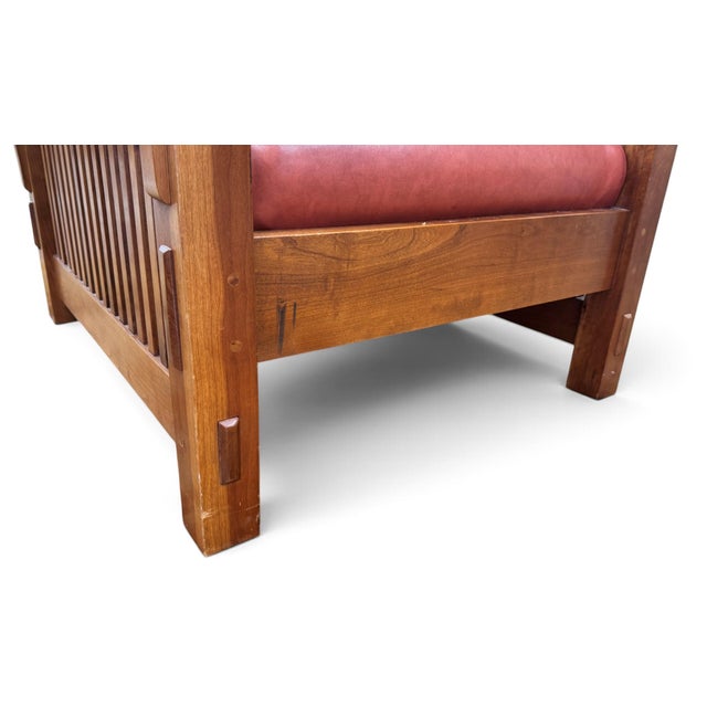 Stickley Spindle Reclining Leather Morris Chairs, a Pair For Sale - Image 13 of 18