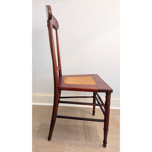 Late 19th Century Victorian Mahogany Chair Spindle Back Cane Seat For Sale In Raleigh - Image 6 of 12