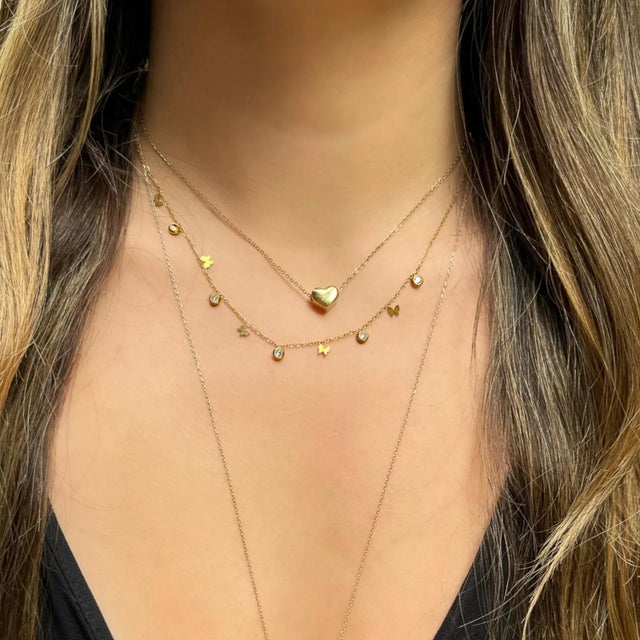 Hope Butterfly Gold & Diamond Necklace For Sale - Image 4 of 9