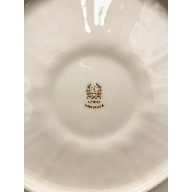 Ivory Vintage Lenox Ivory & Gold One-Piece Chip and Dip Tray | Vegetable & Dip Serving Platter | Made in Usa For Sale - Image 8 of 10