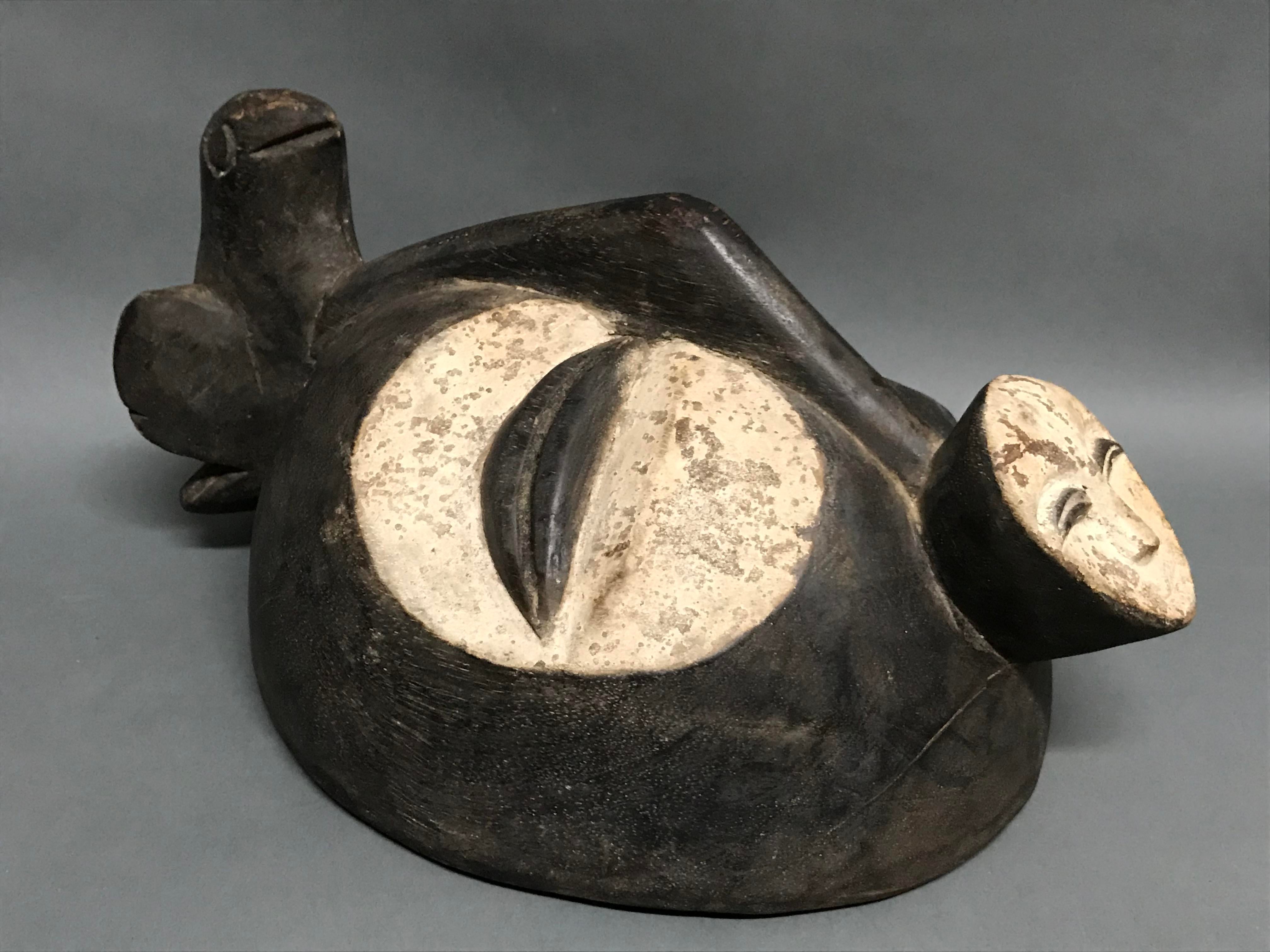 1990s African Tribal Art Kwele Mask Gabon