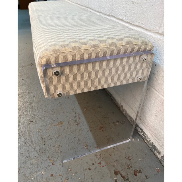 Late 20th Century Late 20th Century Geometric Patterned Acrylic Bench by Lee Industries For Sale - Image 5 of 15