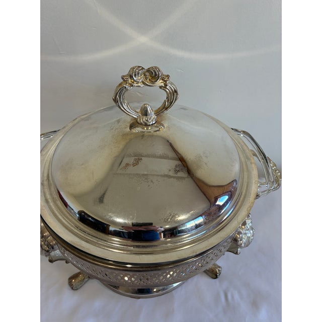 Anchor Hocking Anchor Hocking Silver Plate Chafing Dish With Glass Insert For Sale - Image 4 of 11