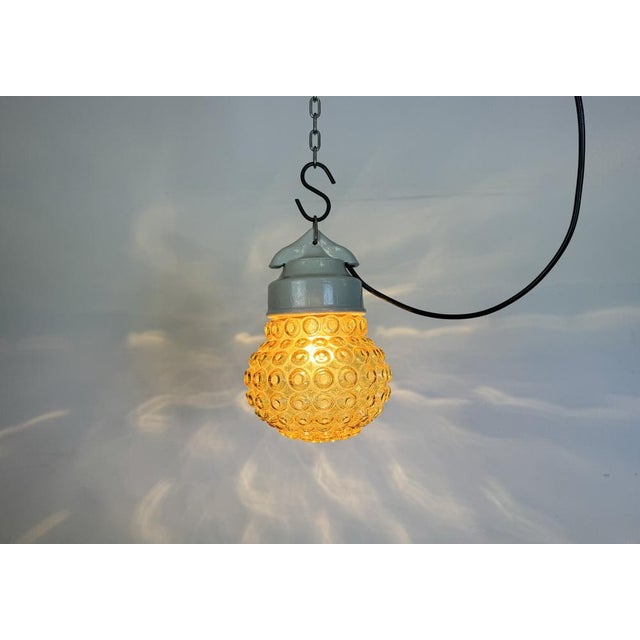 Vintage White Porcelain Pendant Light, 1970s For Sale - Image 13 of 15