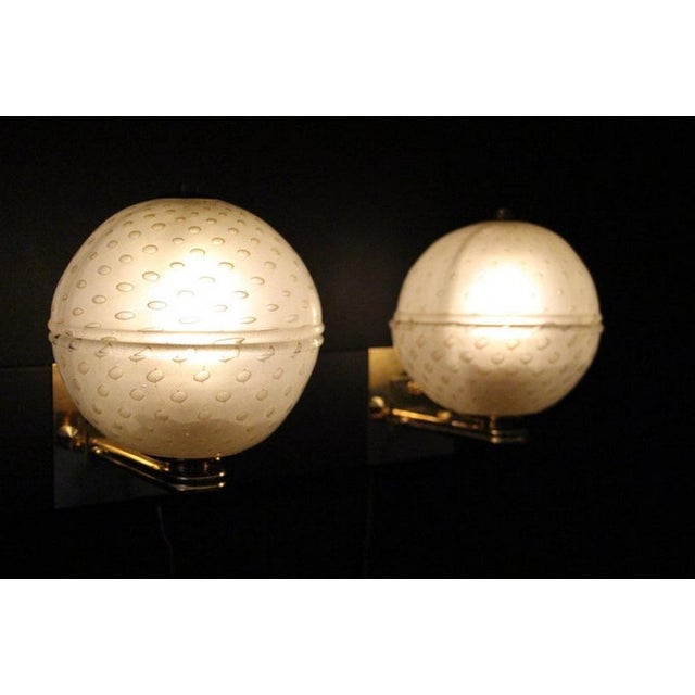 Golden Pulegoso Murano Glass Sconces in the style of Barovier, 1990s, Set of 2 For Sale - Image 18 of 18