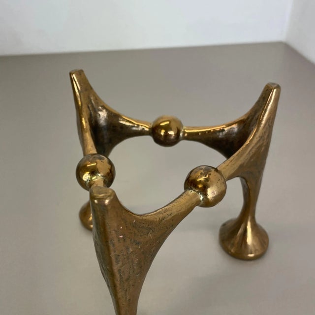 Mid-Century Brutalist Bronze Candleholder by Michael Harjes, Germany, 1960s For Sale - Image 13 of 15