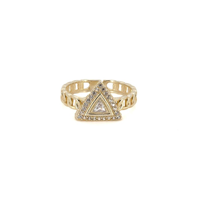 Metal Gold Vermeil Diamond Ring, Size 8 For Sale - Image 7 of 8