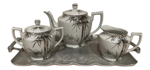 Vintage Mid-Century Asian Porcelain Tea Set - 4 Pieces