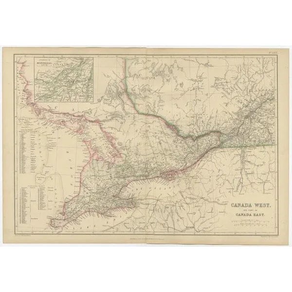 Antique Map of Canada West and Part of Canada East by W. G. Blackie, 1859 For Sale - Image 3 of 6