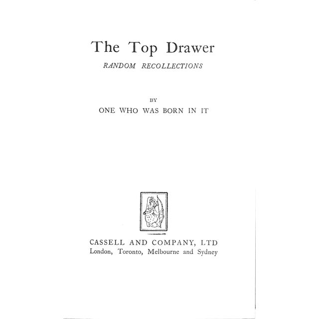 Traditional "The Top Drawer Random Recollections" 1927 by One Who Was Born in It For Sale - Image 3 of 4
