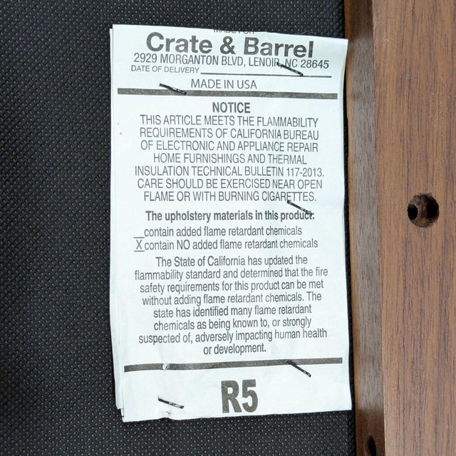 Crate & Barrel Mid-Century Lounge Chair and Ottoman Set For Sale - Image 9 of 10