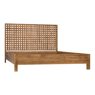 NOIR Quinnton Platform Bed, Queen, Teak For Sale