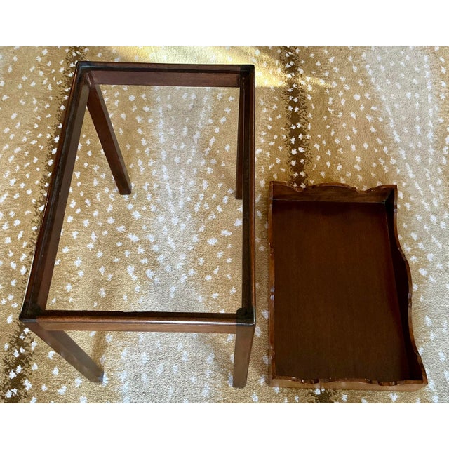 Brown 1960s Classic Mahogany Butlers Tray Side Table For Sale - Image 8 of 12