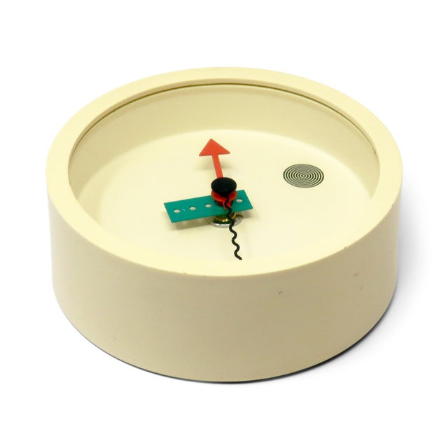 Postmodern 1980s White Postmodern Wall Clock by Shohei Mihara for Wakita For Sale - Image 3 of 5