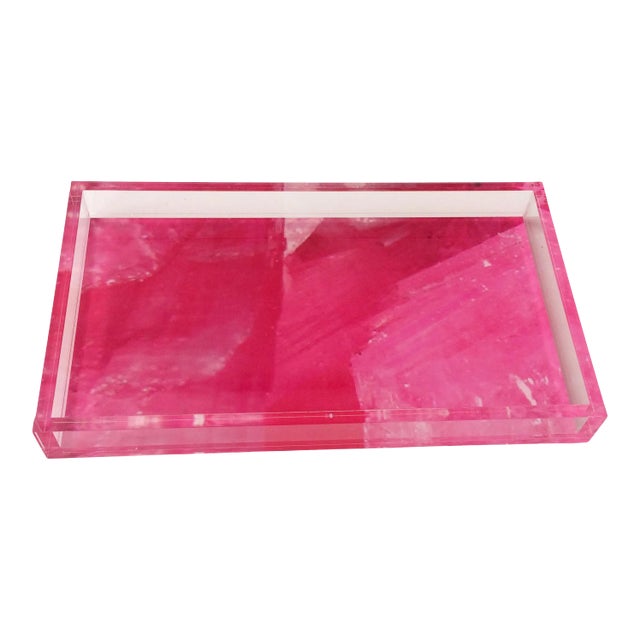 Lucite Fuchsia Digital Agate Pattern Tray, Dwm | Maloos For Sale