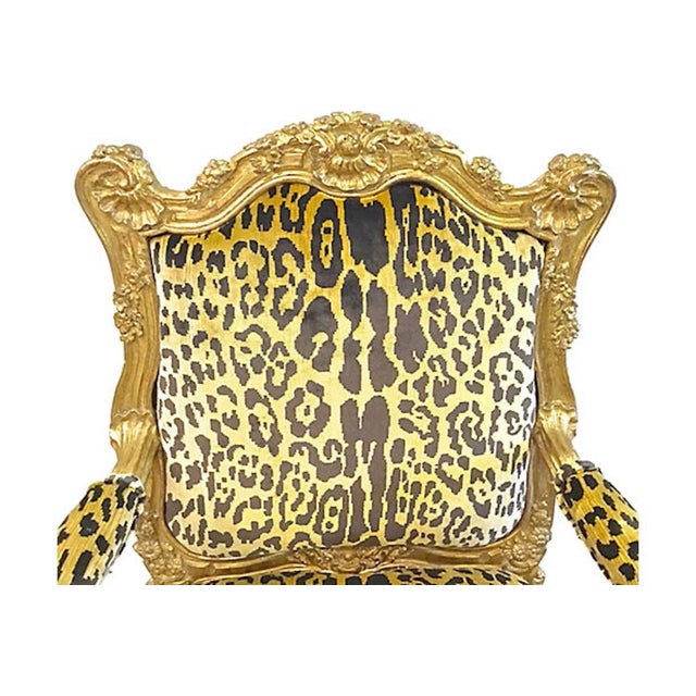 1900 - 1909 1900s Antique Rococo-Style Carved Giltwood Armchair For Sale - Image 5 of 13