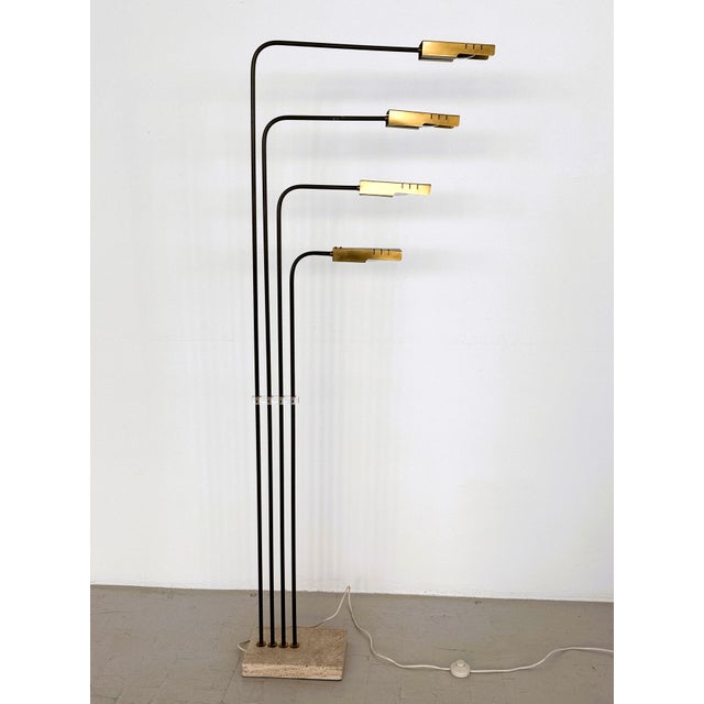 Italian Travertine and Brass Floor Lamp by Goffredo Reggiani, 1960s For Sale - Image 10 of 18
