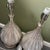 Mid-Century Modern Vintage Pair Chapman Luxury Silver Teardrop Glass Table Lamps Heavy Ribbed Decor For Sale - Image 3 of 11