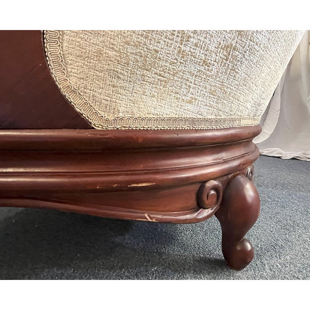 Victorian Style Oversized Low Parlor Chair With Pillows For Sale - Image 12 of 12