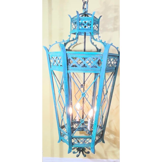 Make a dramatic statement in your entryway, foyer, or living area with this stunning, large-scale iron lantern. Recently...