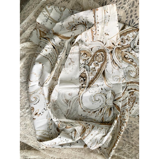 Pottery Barn 2014 Jolie Paisley Standard Pillowsham Pair Natural Tan Cream 20” X 26”/2” Flange For Sale - Image 10 of 12