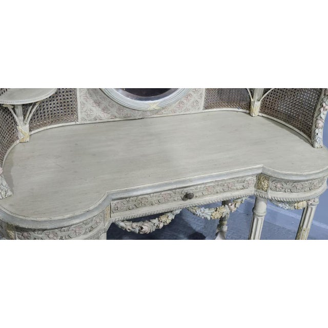 Cream French Painted Bergere Dressing Table, 1900 For Sale - Image 8 of 18